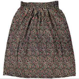 Modiano size 14 VINTAGE floral A-line skirt gold black red colors elastic waist